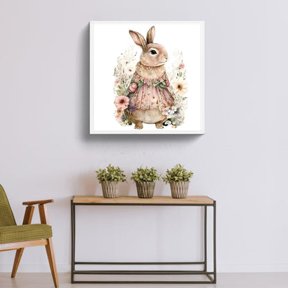 Bunny In Nightdress - Full Round Drill Diamond Painting 30*30CM