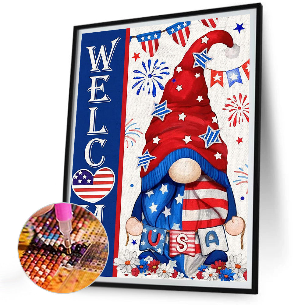 American Flag Goblin - Full Round Drill Diamond Painting 30*40CM