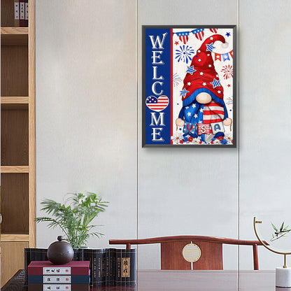 American Flag Goblin - Full Round Drill Diamond Painting 30*40CM