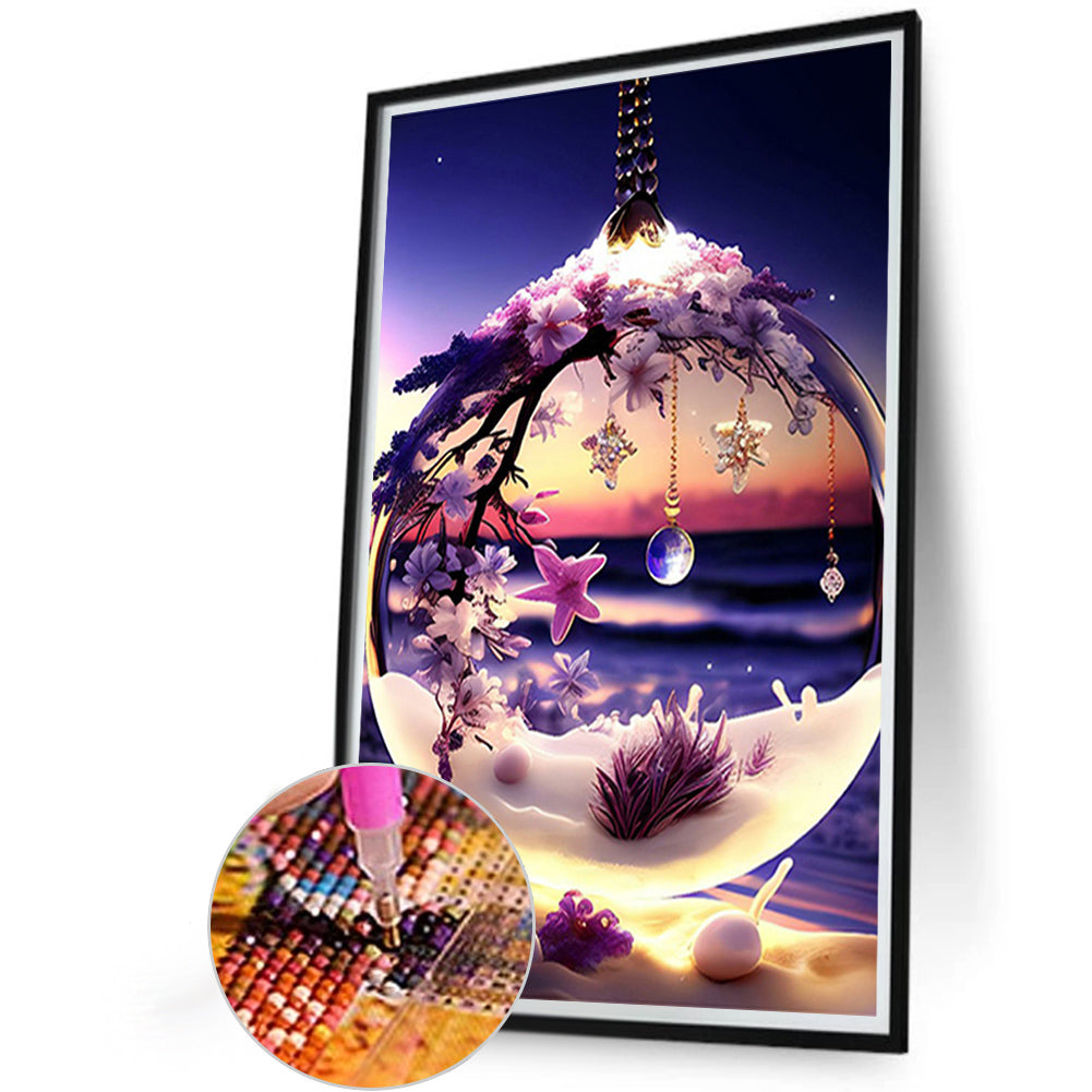 Flower Pendant - Full Square Drill Diamond Painting 20*30CM