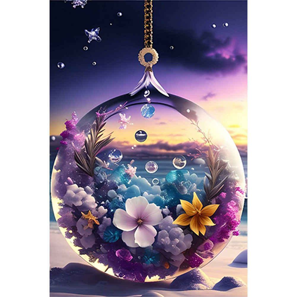 Flower Pendant - Full Square Drill Diamond Painting 20*30CM