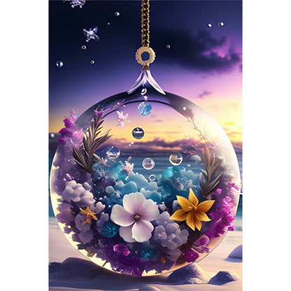 Flower Pendant - Full Square Drill Diamond Painting 20*30CM