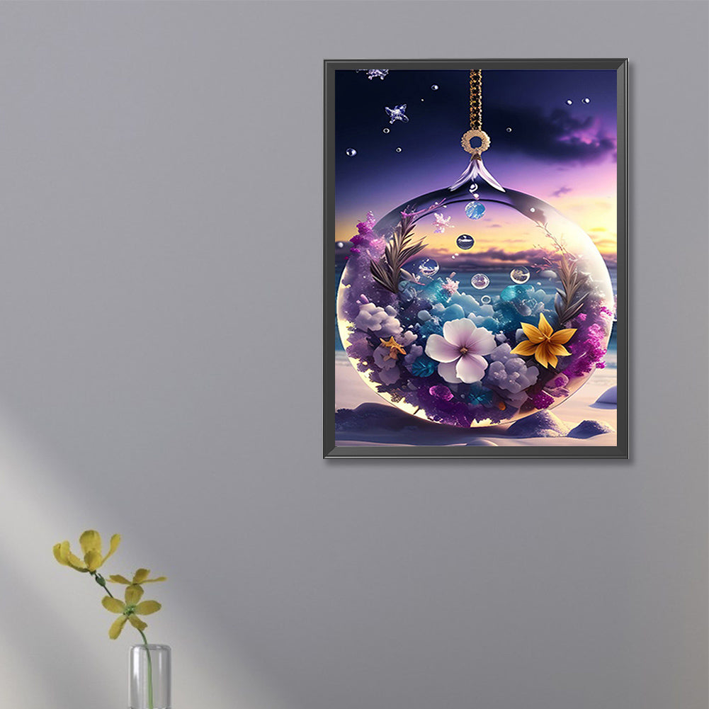 Flower Pendant - Full Square Drill Diamond Painting 20*30CM