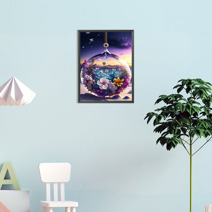 Flower Pendant - Full Square Drill Diamond Painting 20*30CM