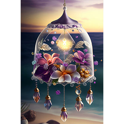 Flowers Wind Chime - Full Square Drill Diamond Painting 20*30CM