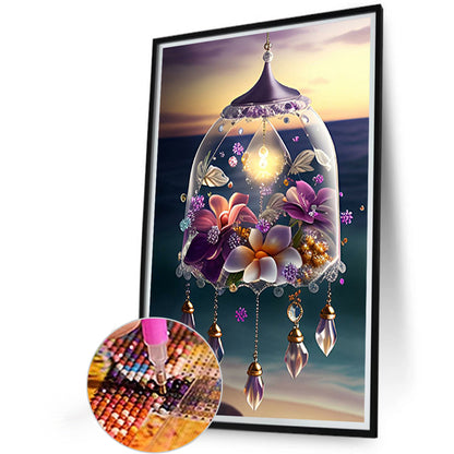 Flowers Wind Chime - Full Square Drill Diamond Painting 20*30CM
