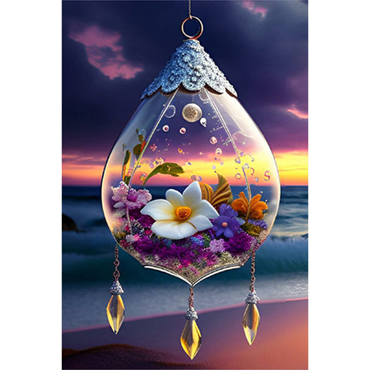Flower Pendant - Full Square Drill Diamond Painting 20*30CM