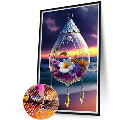 Flower Pendant - Full Square Drill Diamond Painting 20*30CM