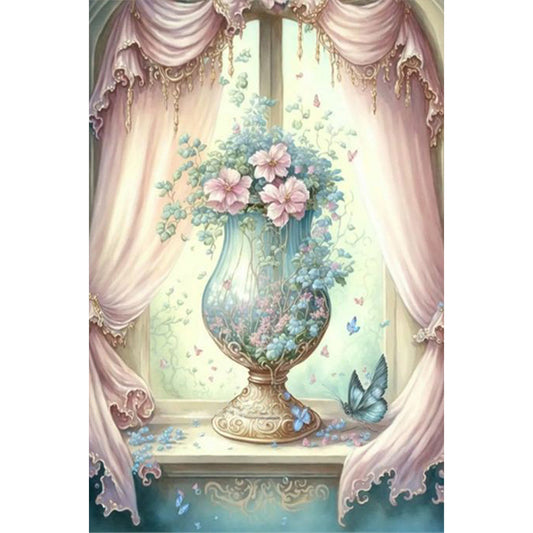 Flower Goblet - Full Square Drill Diamond Painting 20*30CM