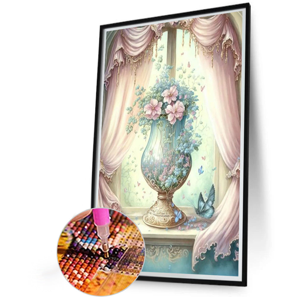 Flower Goblet - Full Square Drill Diamond Painting 20*30CM