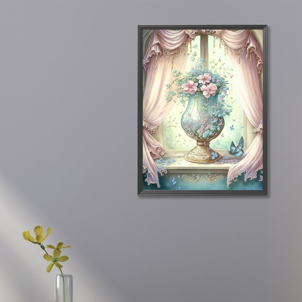 Flower Goblet - Full Square Drill Diamond Painting 20*30CM