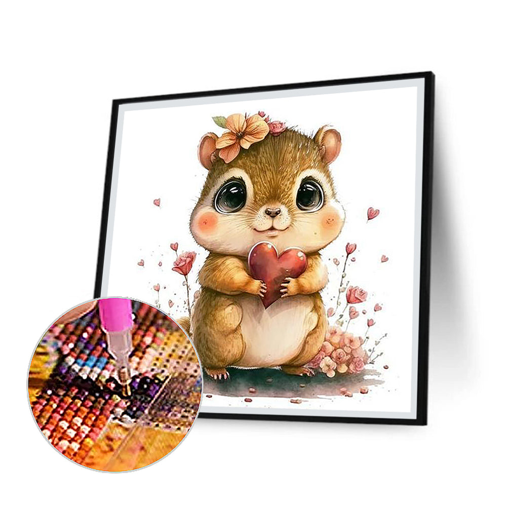 Squirrel - Full Round Drill Diamond Painting 30*30CM