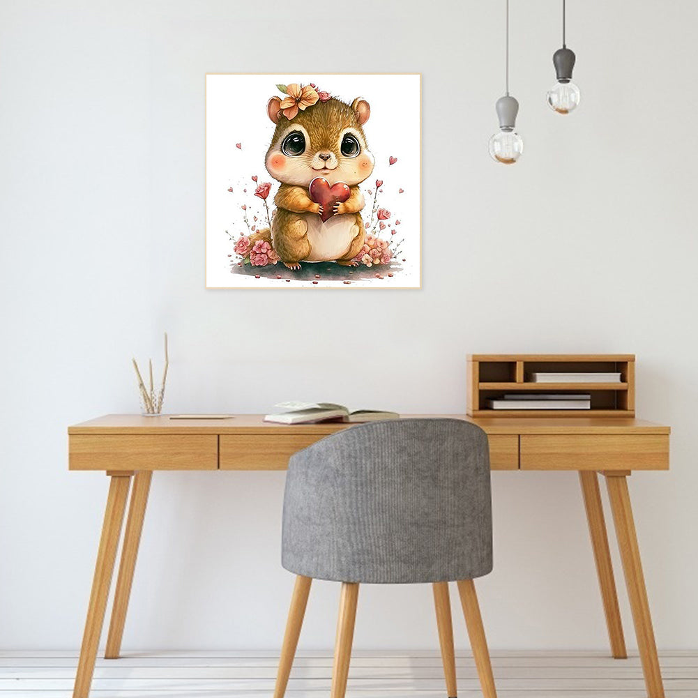 Squirrel - Full Round Drill Diamond Painting 30*30CM