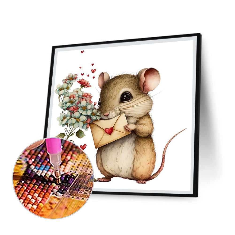 Letter Mouse - Full Round Drill Diamond Painting 30*30CM