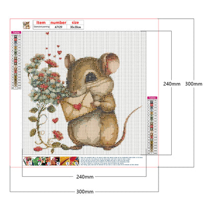 Letter Mouse - Full Round Drill Diamond Painting 30*30CM