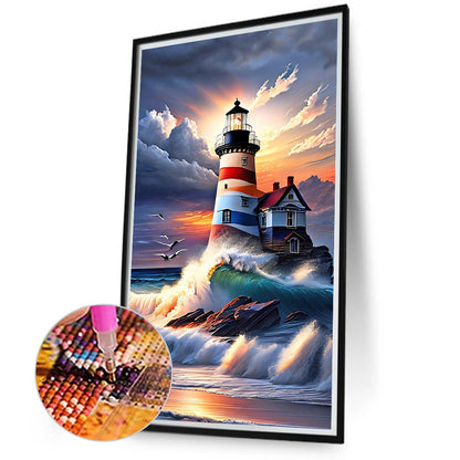 Lighthouse After Rain - Full Round Drill Diamond Painting 40*70CM