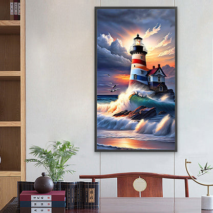 Lighthouse After Rain - Full Round Drill Diamond Painting 40*70CM