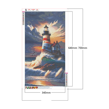 Lighthouse After Rain - Full Round Drill Diamond Painting 40*70CM