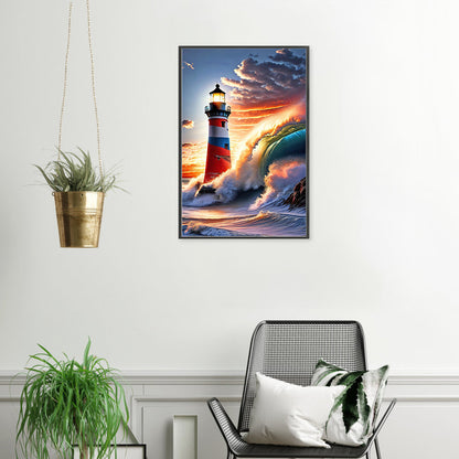 Lighthouse At Dusk - Full Round Drill Diamond Painting 40*70CM