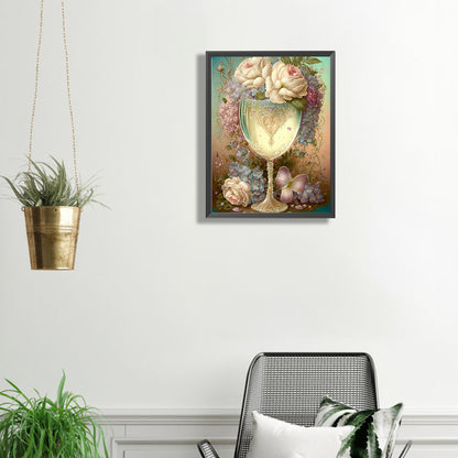 Flower Goblet - Full Square Drill Diamond Painting 30*40CM