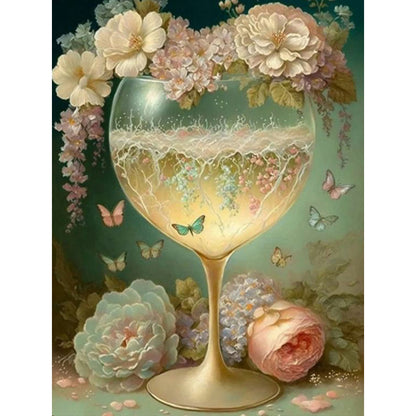 Flower Goblet - Full Square Drill Diamond Painting 30*40CM