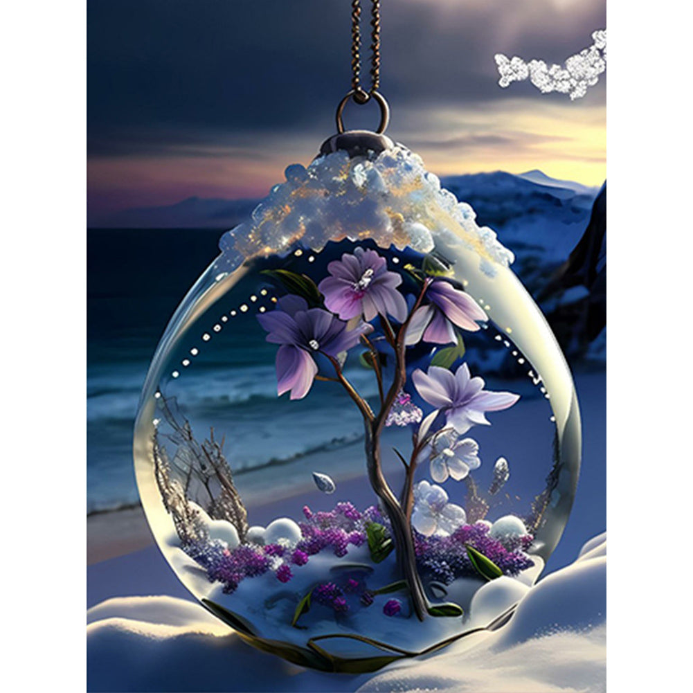 Flower Pendant - Full Square Drill Diamond Painting 30*40CM