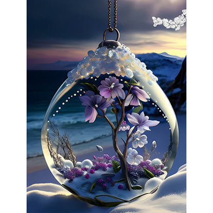 Flower Pendant - Full Square Drill Diamond Painting 30*40CM