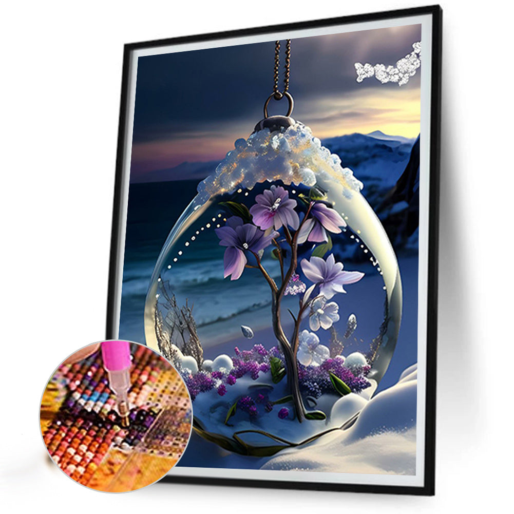 Flower Pendant - Full Square Drill Diamond Painting 30*40CM