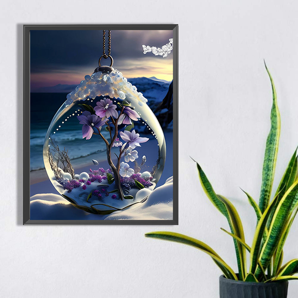 Flower Pendant - Full Square Drill Diamond Painting 30*40CM