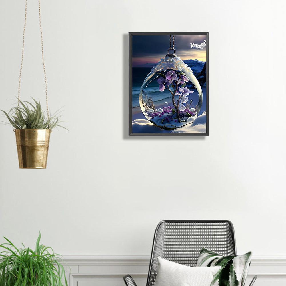 Flower Pendant - Full Square Drill Diamond Painting 30*40CM