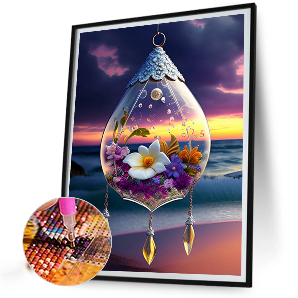Flowers Wind Chimes - Full Square Drill Diamond Painting 30*40CM