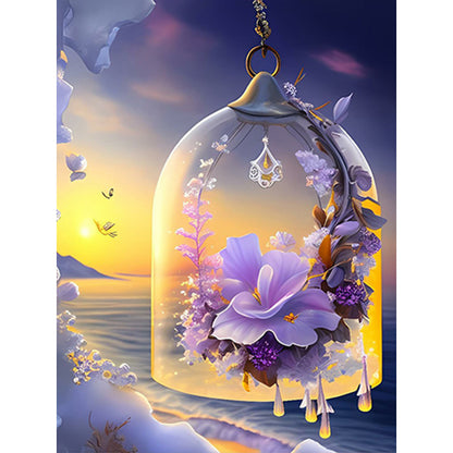 Flowers Wind Chimes - Full Square Drill Diamond Painting 30*40CM