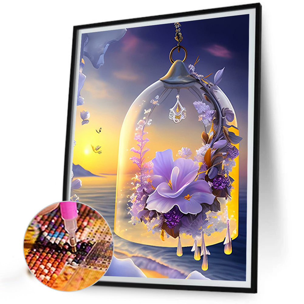 Flowers Wind Chimes - Full Square Drill Diamond Painting 30*40CM