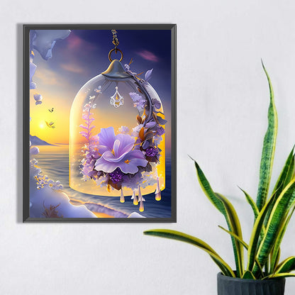Flowers Wind Chimes - Full Square Drill Diamond Painting 30*40CM