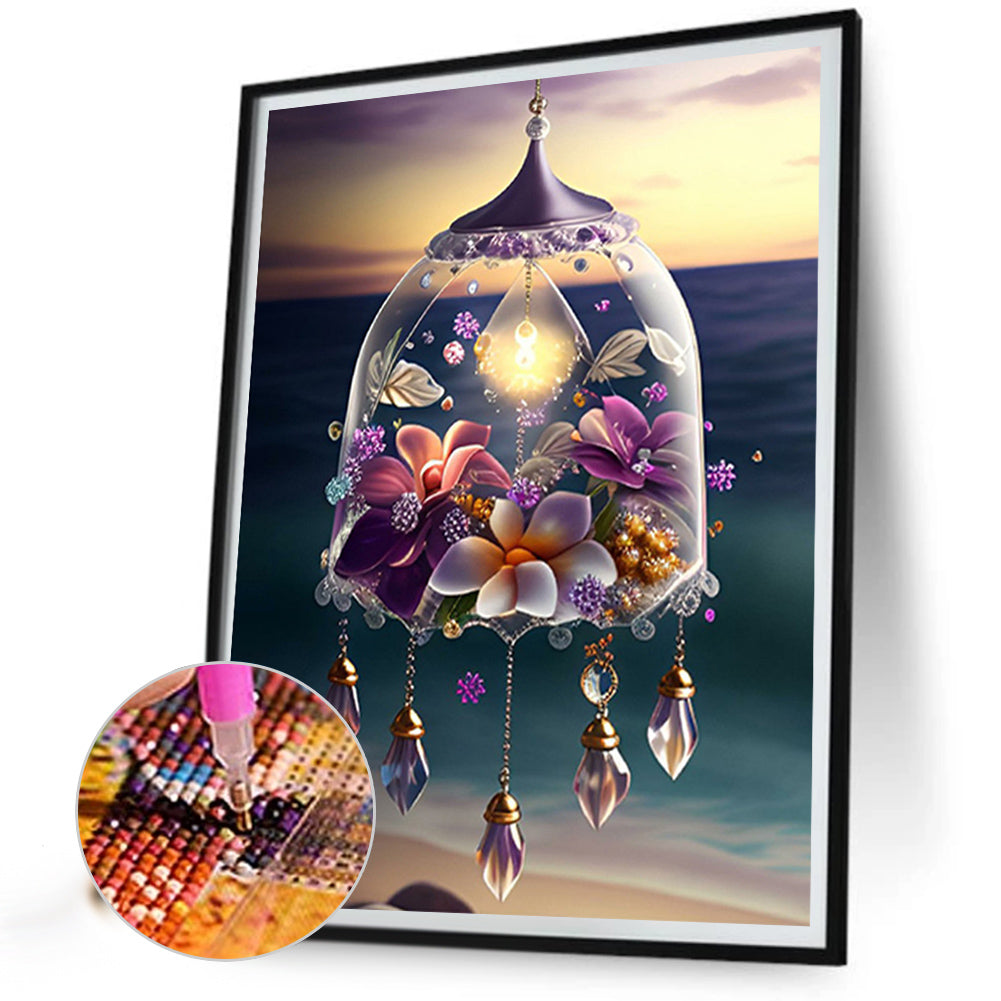 Flowers Wind Chimes - Full Square Drill Diamond Painting 30*40CM