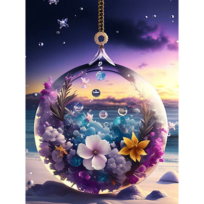 Flower Pendant - Full Square Drill Diamond Painting 30*40CM
