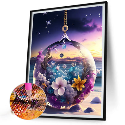 Flower Pendant - Full Square Drill Diamond Painting 30*40CM