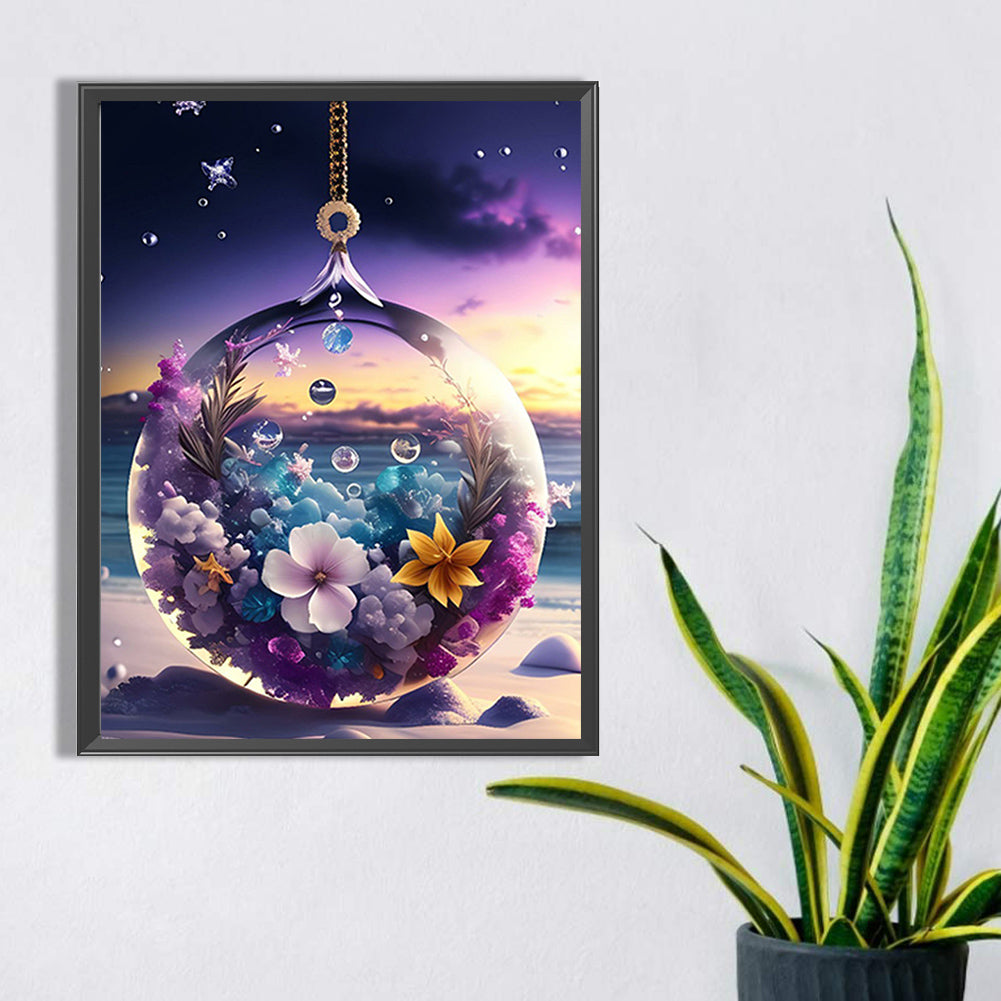 Flower Pendant - Full Square Drill Diamond Painting 30*40CM
