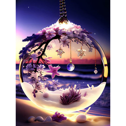 Flower Pendant - Full Square Drill Diamond Painting 30*40CM
