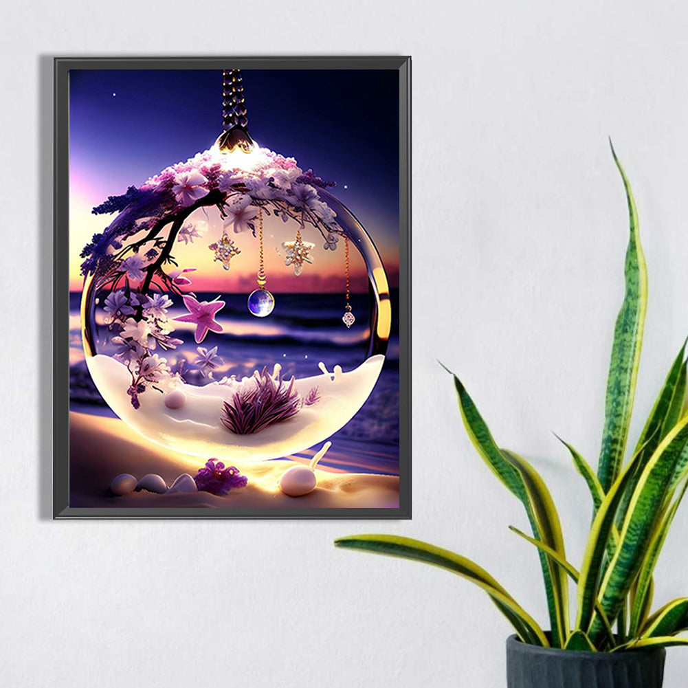 Flower Pendant - Full Square Drill Diamond Painting 30*40CM