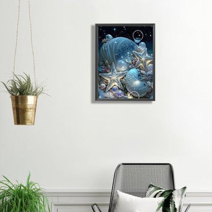 Blue Starfish - Full Square Drill Diamond Painting 30*40CM