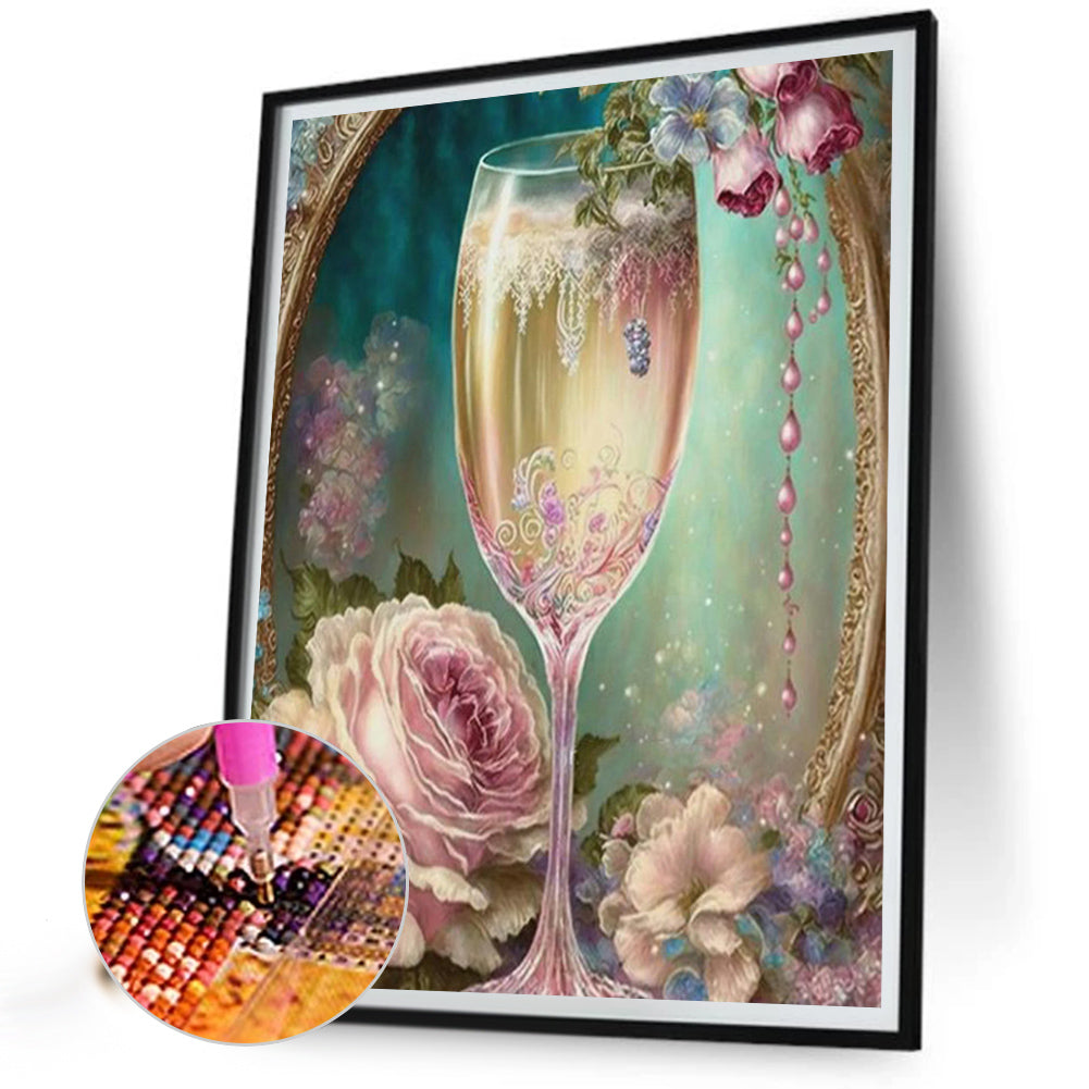Rose Goblet - Full Square Drill Diamond Painting 40*50CM