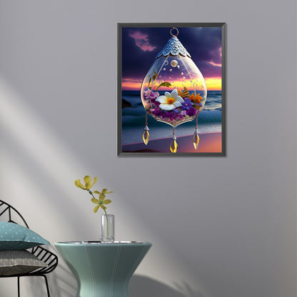 Flowers Wind Chimes - Full Square Drill Diamond Painting 40*50CM