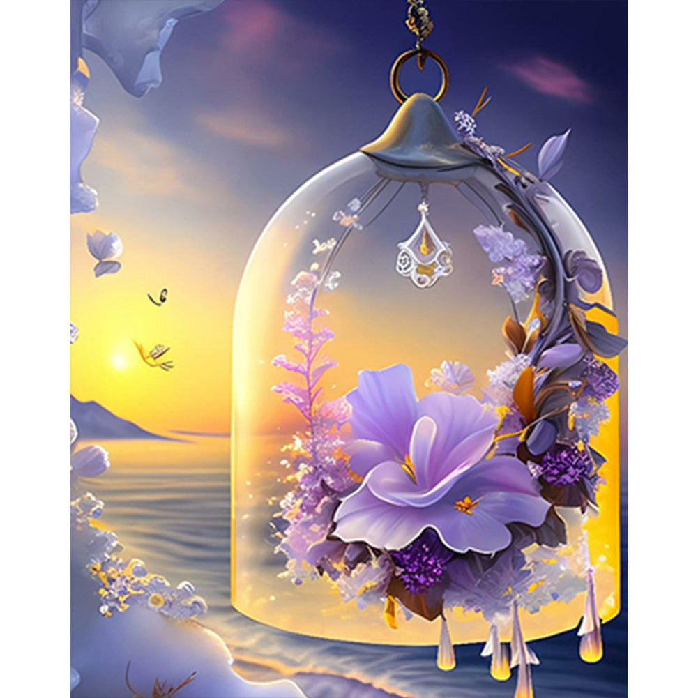Flowers Wind Chimes - Full Square Drill Diamond Painting 40*50CM