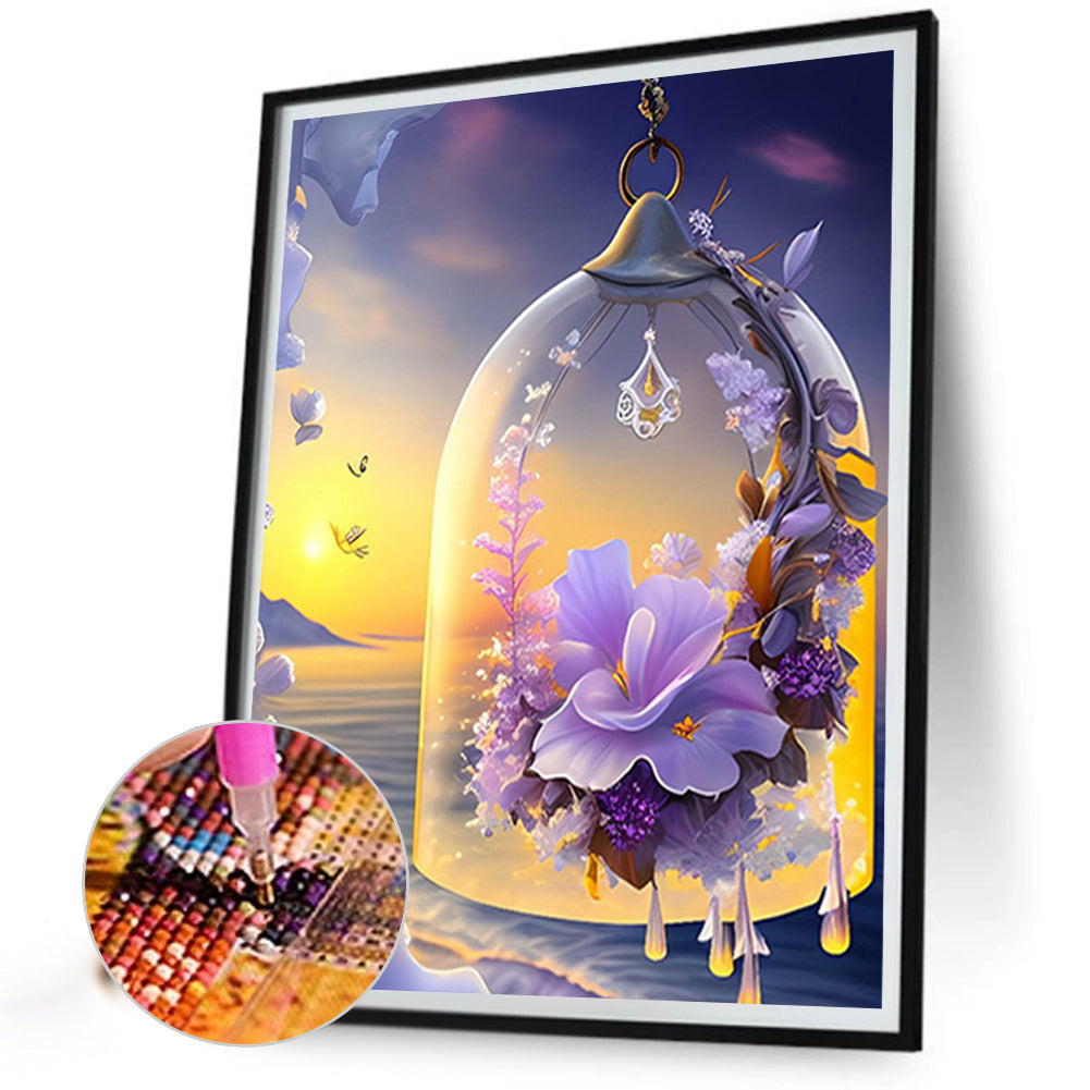Flowers Wind Chimes - Full Square Drill Diamond Painting 40*50CM