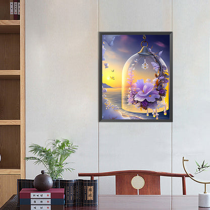 Flowers Wind Chimes - Full Square Drill Diamond Painting 40*50CM