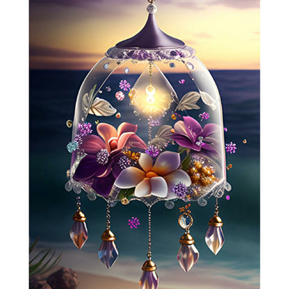 Flowers Wind Chimes - Full Square Drill Diamond Painting 40*50CM
