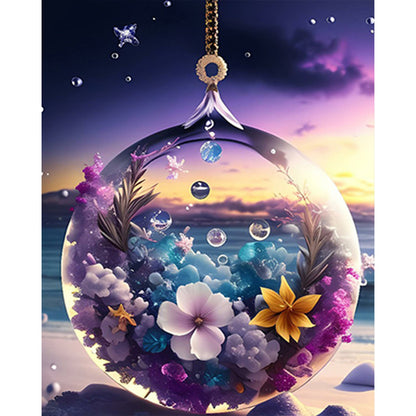 Flower Pendant - Full Square Drill Diamond Painting 40*50CM
