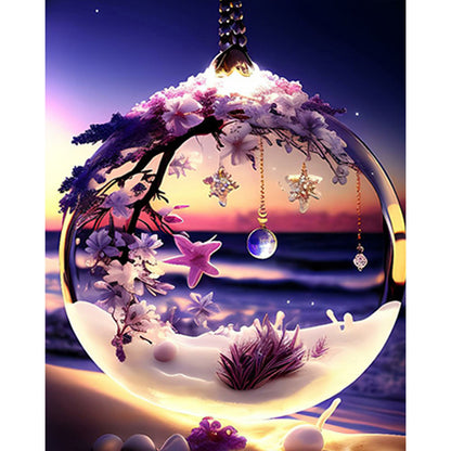 Flower Pendant - Full Square Drill Diamond Painting 40*50CM