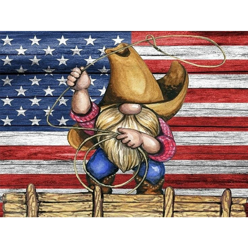 Cowboy Gnome - Full Round Drill Diamond Painting 40*30CM